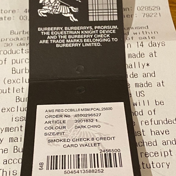 Burberry smoked check credit card wallet - Picture 5 of 7